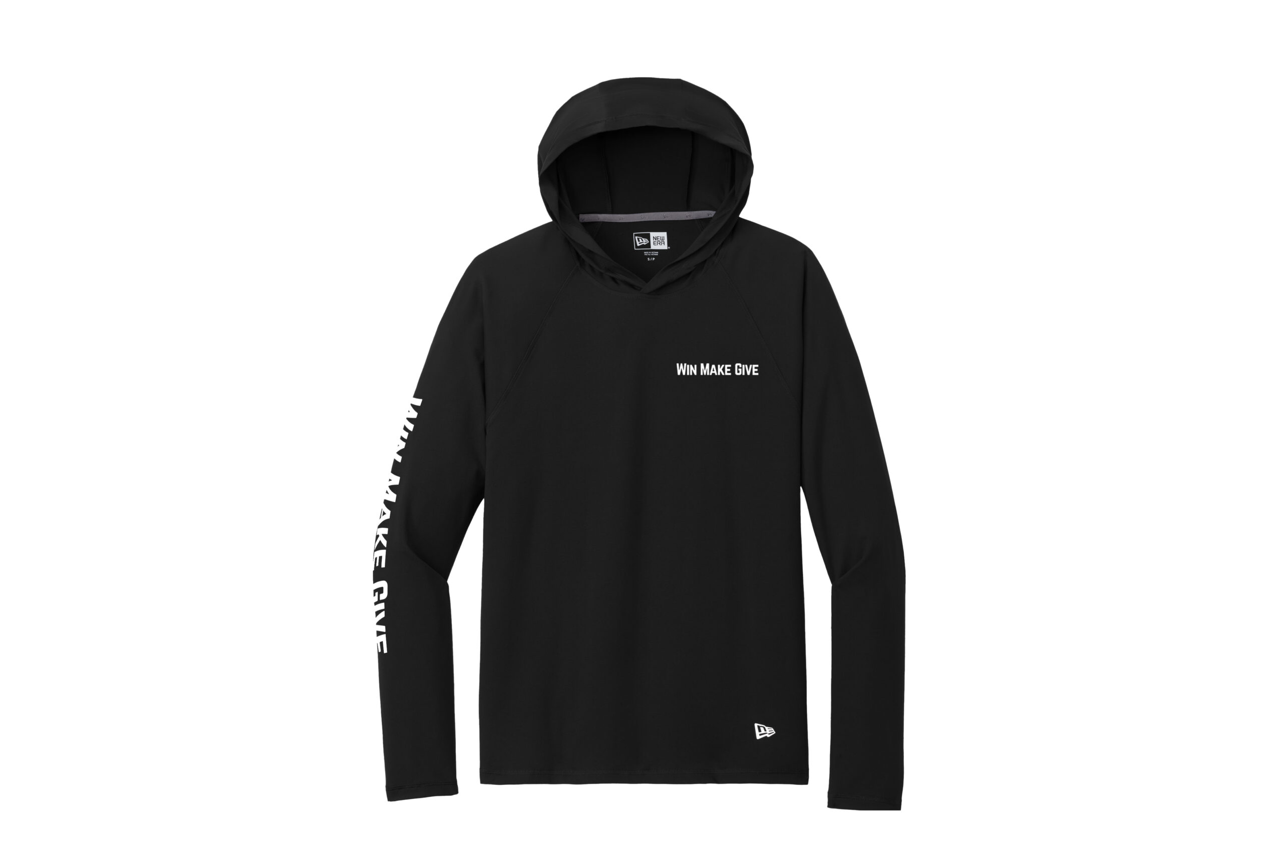 Win Make Give | New Era® Power Long Sleeve Hoodie - Direct To Film - Image 2