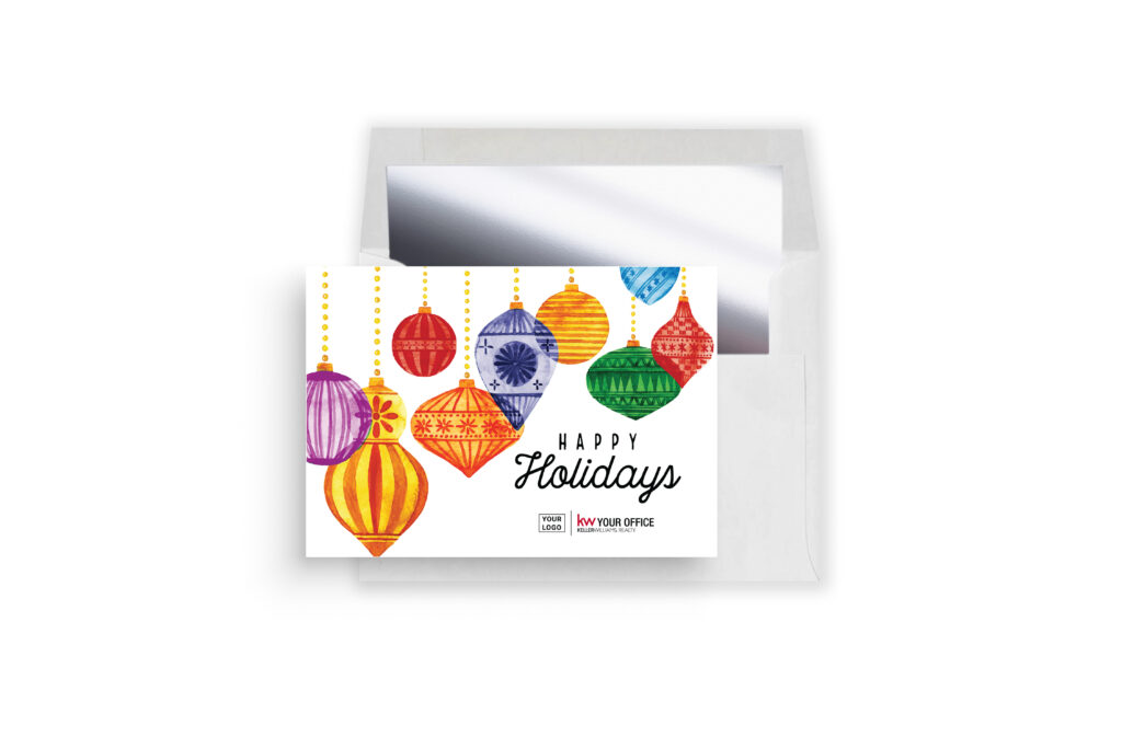 Holiday Greeting Cards - Happy Holidays (Christmas Balls)